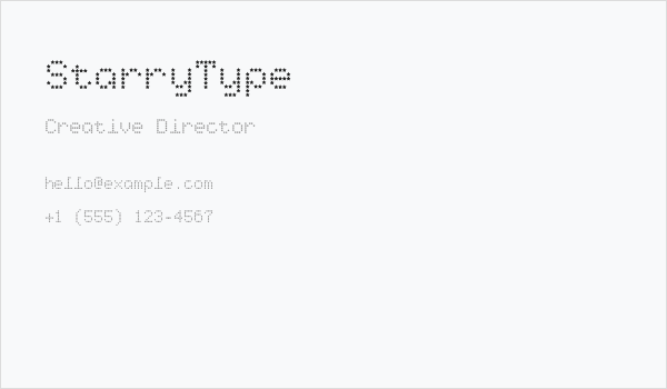 StarryType Business Card