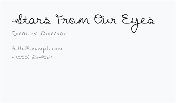 Stars From Our Eyes Business Card