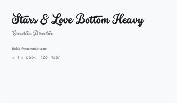 Stars & Love Bottom Heavy Business Card