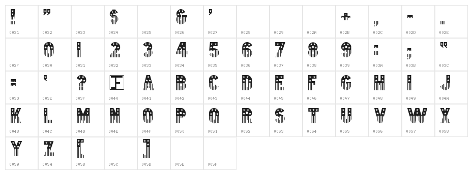 Stars & Stripes Character Map