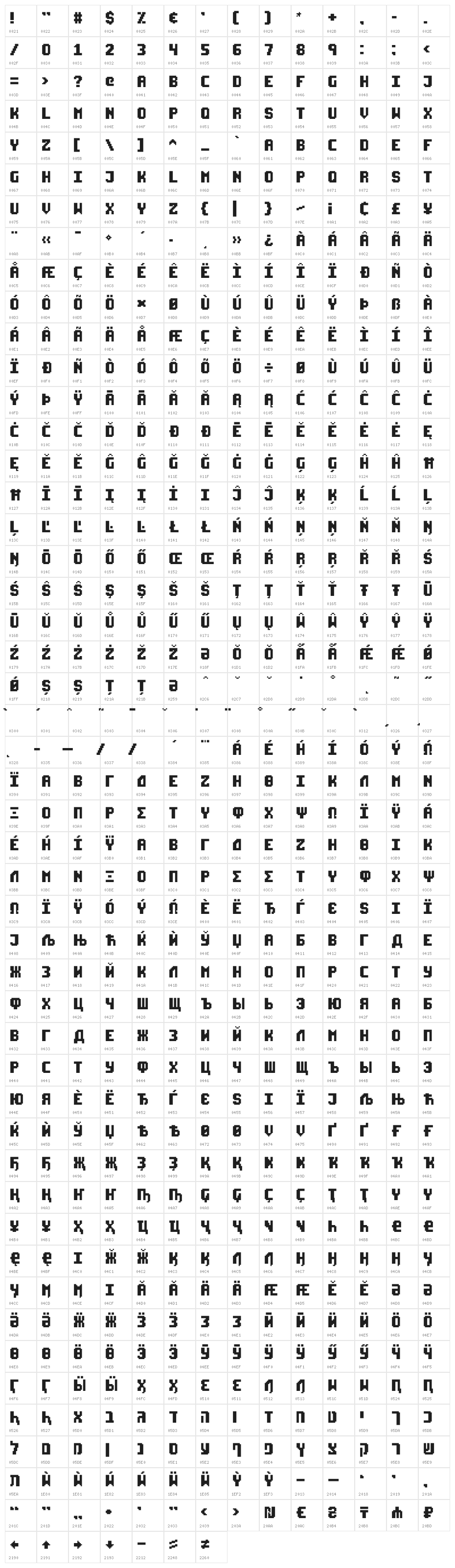 StarseedPro-Regular Character Map