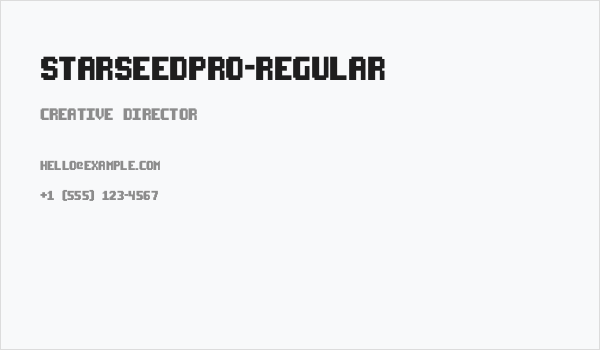 StarseedPro-Regular Business Card