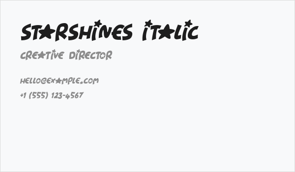Starshines Italic Business Card