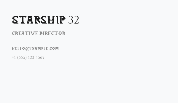 Starship 32 Business Card