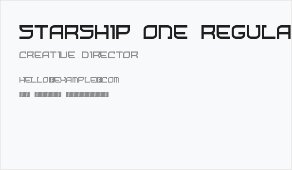 Starship One Regular Business Card