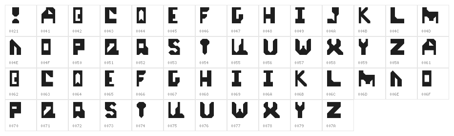 Start Up Regular Character Map
