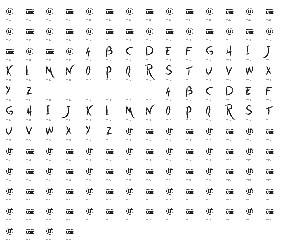 Start with Today Character Map