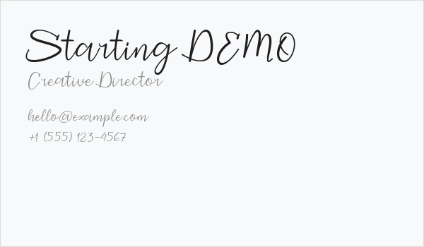 Starting DEMO Business Card