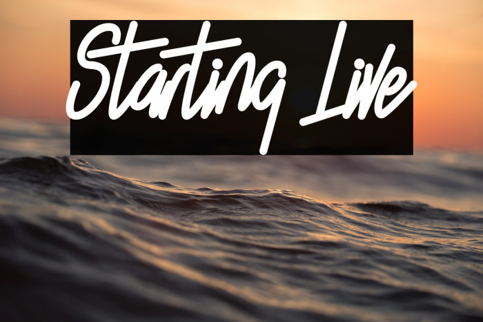 Starting Live Example 1