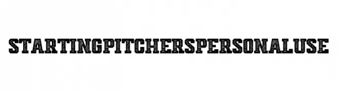 Starting Pitchers Personal Use  Free Fonts Download