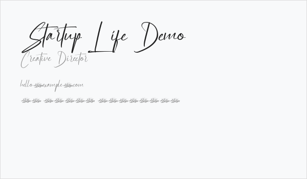 Startup Life Demo Business Card