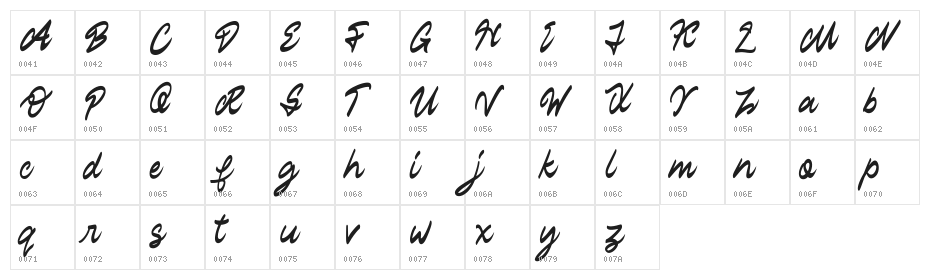 Staryl FREE Character Map
