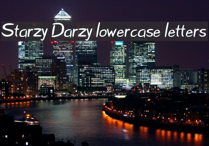 Starzy Darzy lowercase letters Font examples