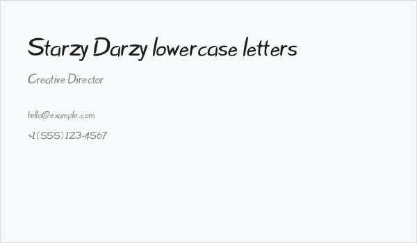 Starzy Darzy lowercase letters Business Card