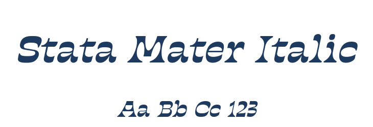Stata Mater Italic Font Preview