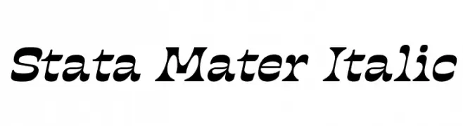 Stata Mater Italic Font