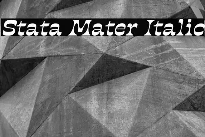 Stata Mater Italic Font examples