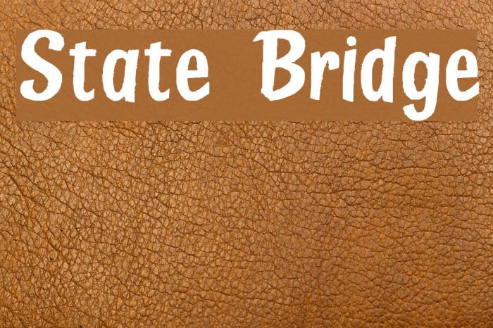 State Bridge Font examples