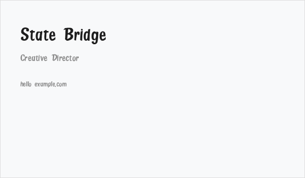 State Bridge Business Card