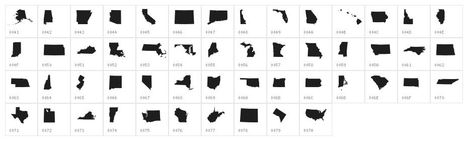 StateFace-Regular Character Map