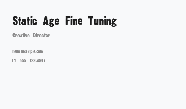 Static Age Fine Tuning Business Card