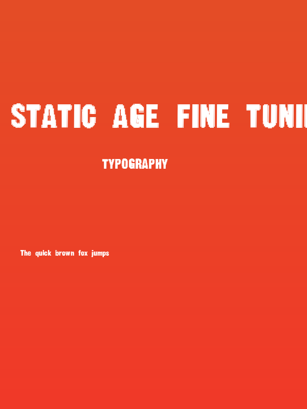 Static Age Fine Tuning Poster