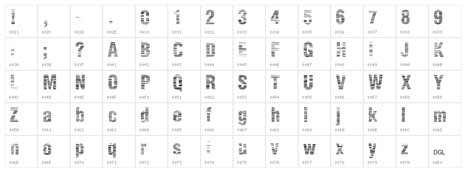 Static Age Horizontal Hold Character Map