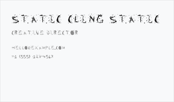 Static Cling Static Business Card