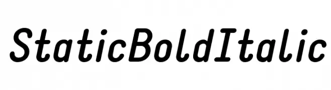 StaticBoldItalic  Frei Schriftart Herunterladen