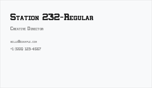 Station 232-Regular Business Card