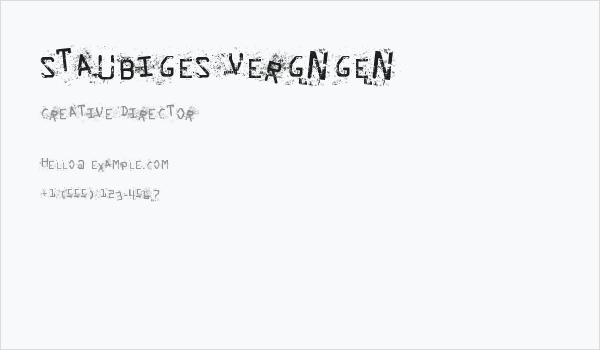 Staubiges Vergngen Business Card