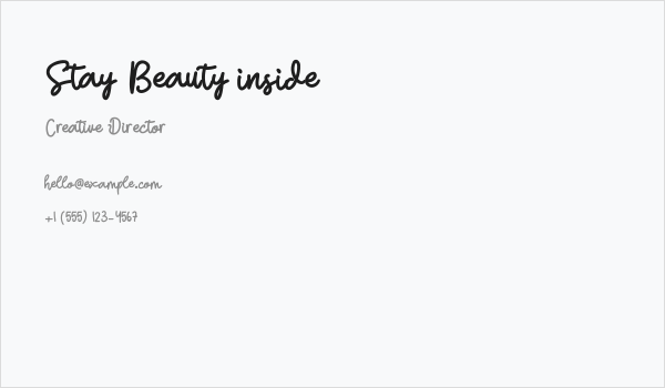 Stay Beauty inside Business Card