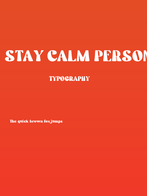 Stay Calm Personal Use Poster