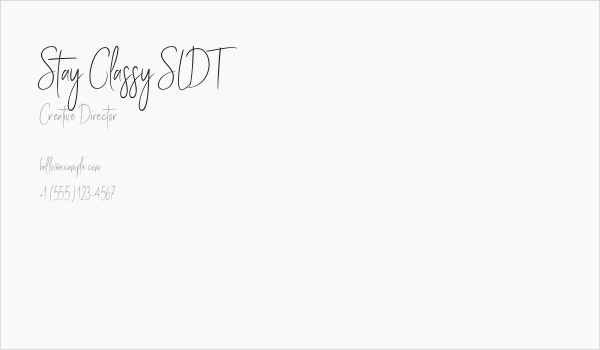 Stay Classy SLDT Business Card