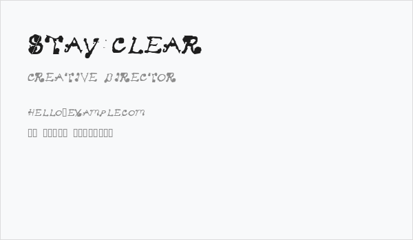 Stay Clear Business Card