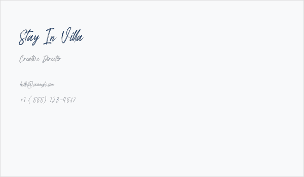 Stay In Villa Business Card