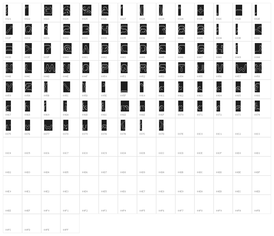 Stay Kind and REPEAT-Hollow-Inv Character Map