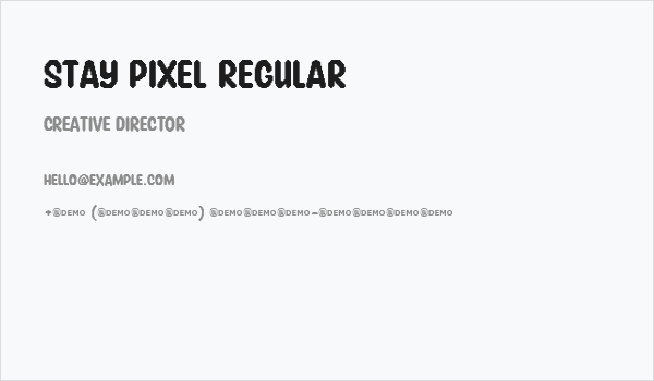 Stay Pixel Regular Business Card