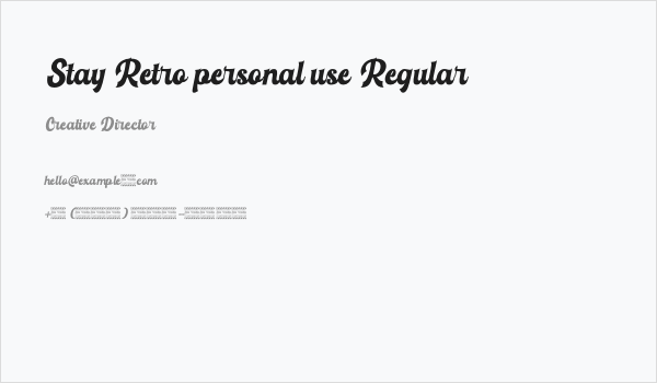 Stay Retro personal use Regular Business Card