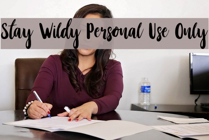 Stay Wildy Personal Use Only Font examples