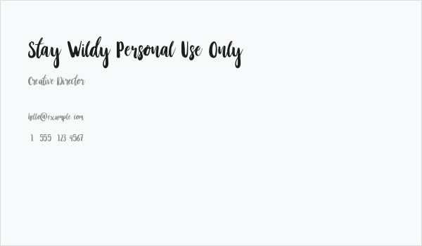 Stay Wildy Personal Use Only Business Card