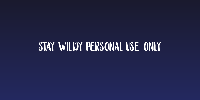 Stay Wildy Personal Use Only Social Header