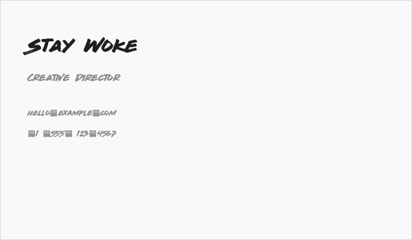 Stay Woke Business Card