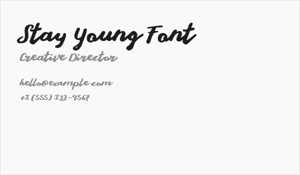 Stay Young Font Business Card