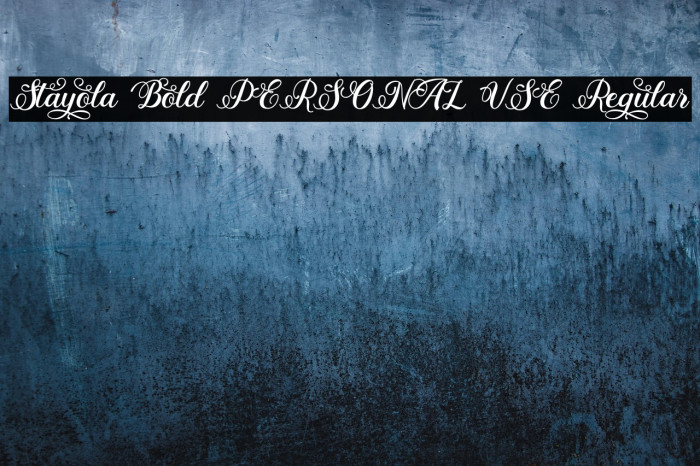 Stayola Bold PERSONAL USE Regular Example 2