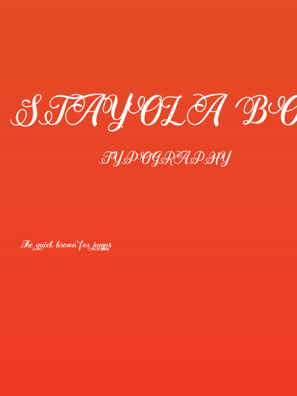 Stayola Bold PERSONAL USE Regular Poster