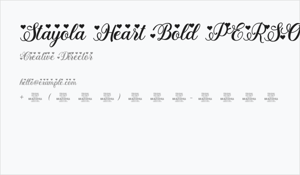 Stayola Heart Bold PERSONAL USE Regular Business Card