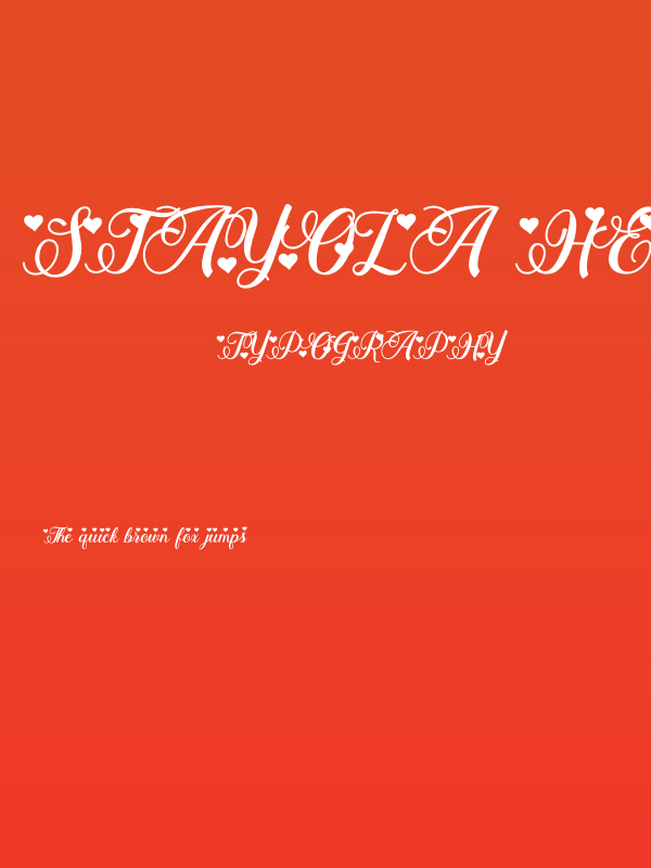 Stayola Heart Bold PERSONAL USE Regular Poster