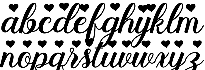 Stayola Heart Bold PERSONAL USE Regular Font LOWERCASE