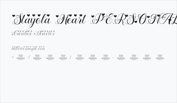 Stayola Heart PERSONAL USE Regular Business Card